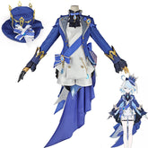 Genshin Impact Focalors Cosplay Costume Anime Fontaine God of Justice Blue Uniform