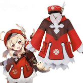 Genshin Impact Cosplay Klee Cosplay Costume Snowflake Red Coat Cute Outfit