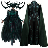 Hela Costume Thor 3 Ragnarok Women Halloween Bodysuit Cloak Cosplay Suit