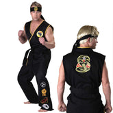 Karate Kid Cobra Kai Halloween Costume Sleeveless Shirt Pants Cosplay Jumpsuit