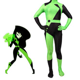 Kim Possible Shego Costume Jumpsuit Adults Halloween Costumes Bodysuit Green Cosplay