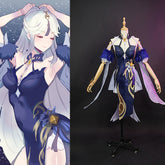 Genshin Impact Cosplay Ningguang Costume Orchids Evening Gown Dress Chinese Qipao