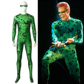 Batman Forever The Riddler Cosplay Costume Jim Carrey Riddler Costume Green Bodysuit