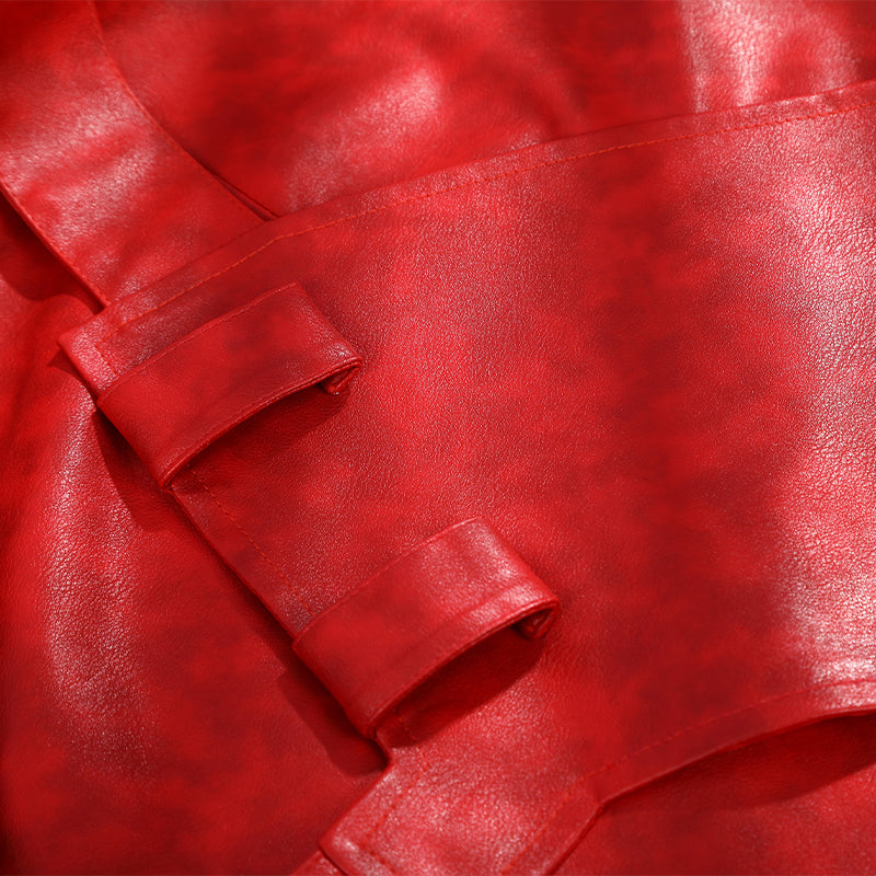 Red Hood Jason Todd Rebirth Cosplay Costume Red Leather Halloween Suit ACcosplay