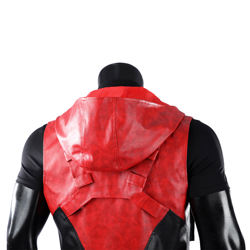 Red Hood Jason Todd Rebirth Cosplay Costume Red Leather Halloween Suit ACcosplay