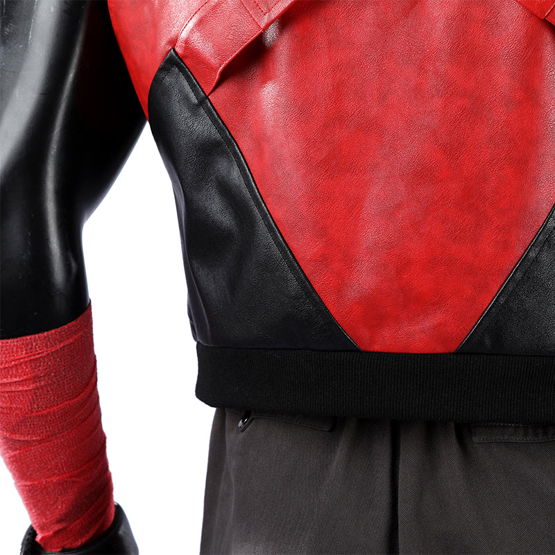Red Hood Jason Todd Rebirth Cosplay Costume Red Leather Halloween Suit ACcosplay