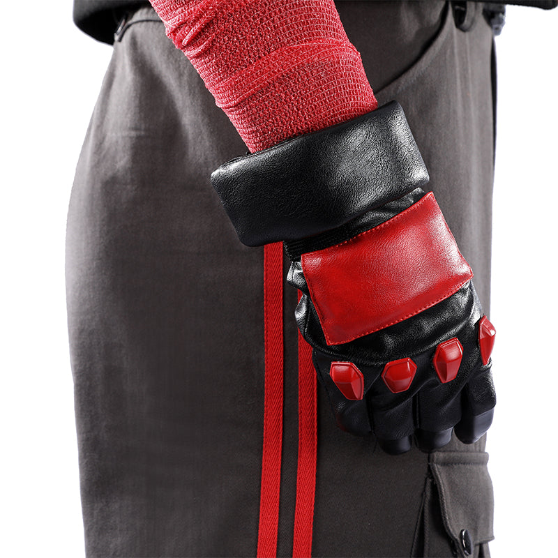 Red Hood Jason Todd Rebirth Cosplay Costume Red Leather Halloween Suit ACcosplay