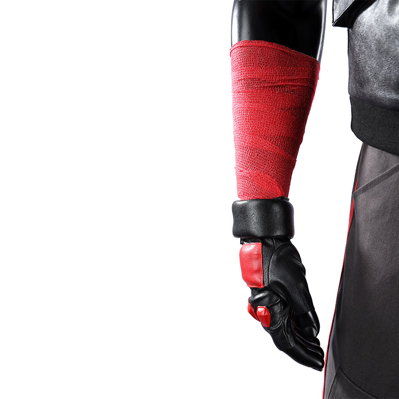 Red Hood Jason Todd Rebirth Cosplay Costume Red Leather Halloween Suit ACcosplay
