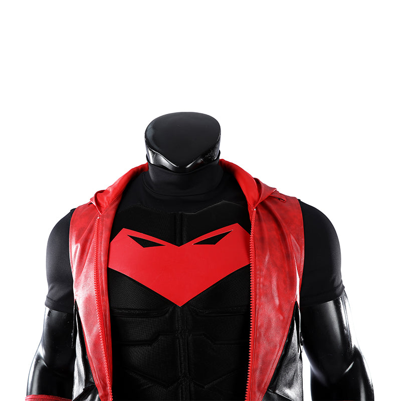 Red Hood Jason Todd Rebirth Cosplay Costume Red Leather Halloween Suit ACcosplay