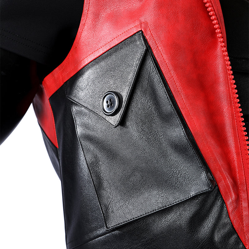 Red Hood Jason Todd Rebirth Cosplay Costume Red Leather Halloween Suit ACcosplay