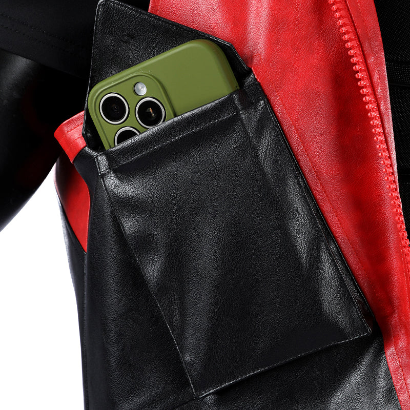 Red Hood Jason Todd Rebirth Cosplay Costume Red Leather Halloween Suit ACcosplay