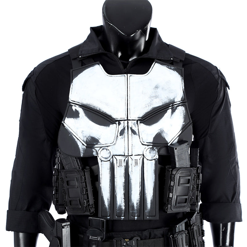 The Punisher Cosplay Costume Frank Castle Skull Suit One Last Kill Halloween ACcosplay