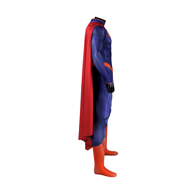DC The New 52 Superman Clark Kent Superhero Cosplay Costume Print Jumpsuit Cloak ACcosplay
