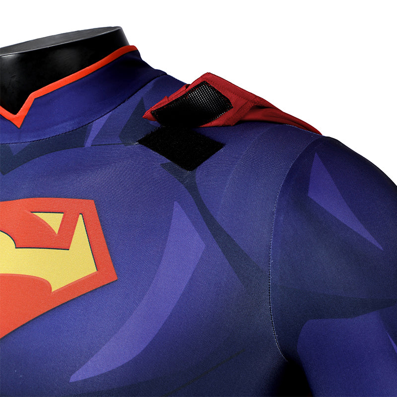 DC The New 52 Superman Clark Kent Superhero Cosplay Costume Print Jumpsuit Cloak ACcosplay