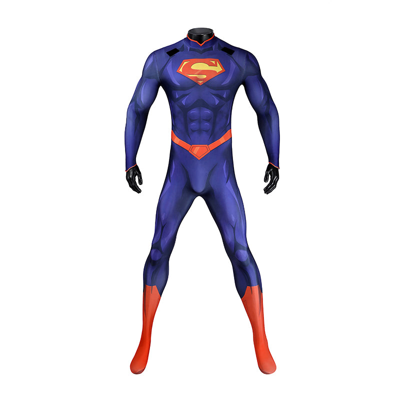DC The New 52 Superman Clark Kent Superhero Cosplay Costume Print Jumpsuit Cloak ACcosplay