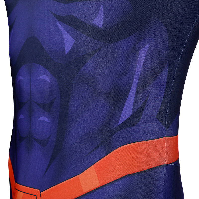 DC The New 52 Superman Clark Kent Superhero Cosplay Costume Print Jumpsuit Cloak ACcosplay