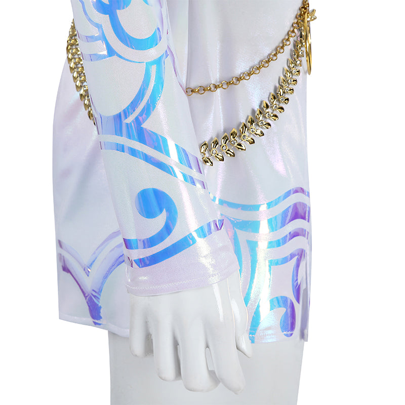 Kpop Demon Hunters Zoey Cosplay Costume Golden White Performance Dance Halloween Suit