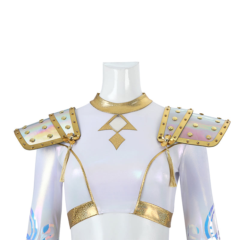 Kpop Demon Hunters Zoey Cosplay Costume Golden White Performance Dance Halloween Suit