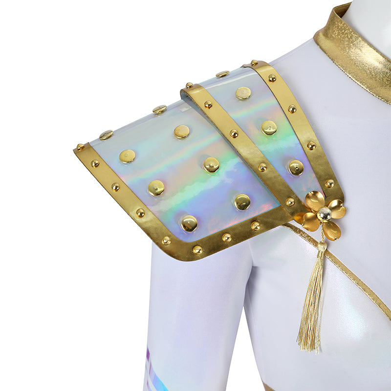 Kpop Demon Hunters Zoey Cosplay Costume Golden White Performance Dance Halloween Suit
