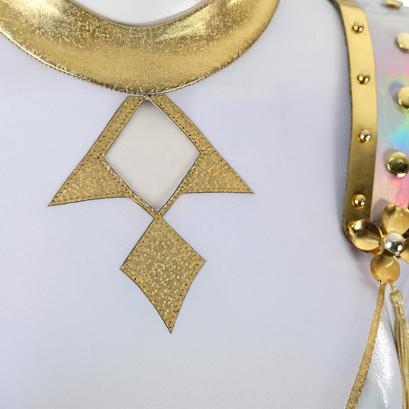 Kpop Demon Hunters Zoey Cosplay Costume Golden White Performance Dance Halloween Suit