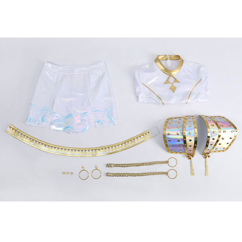 Kpop Demon Hunters Zoey Cosplay Costume Golden White Performance Dance Halloween Suit