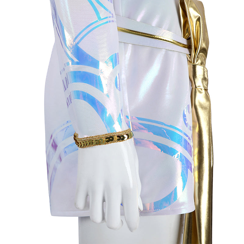 Deluxe Kpop Demon Hunters Mira Cosplay Costume Golden White Dance Suit ACcosplay