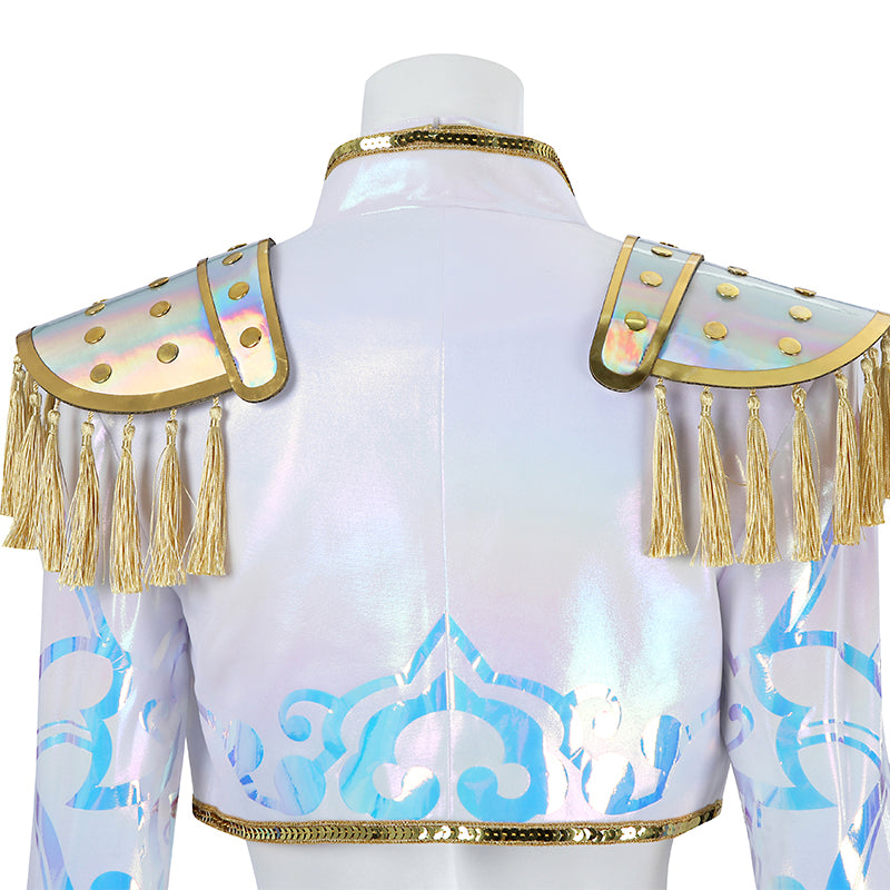 Deluxe Kpop Demon Hunters Mira Cosplay Costume Golden White Dance Suit ACcosplay