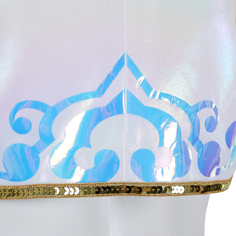 Deluxe Kpop Demon Hunters Mira Cosplay Costume Golden White Dance Suit ACcosplay
