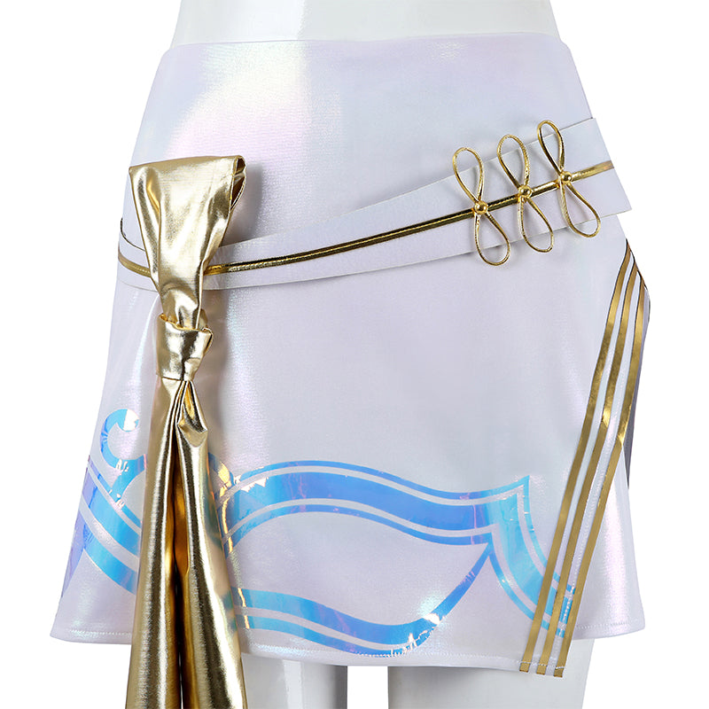 Deluxe Kpop Demon Hunters Mira Cosplay Costume Golden White Dance Suit ACcosplay
