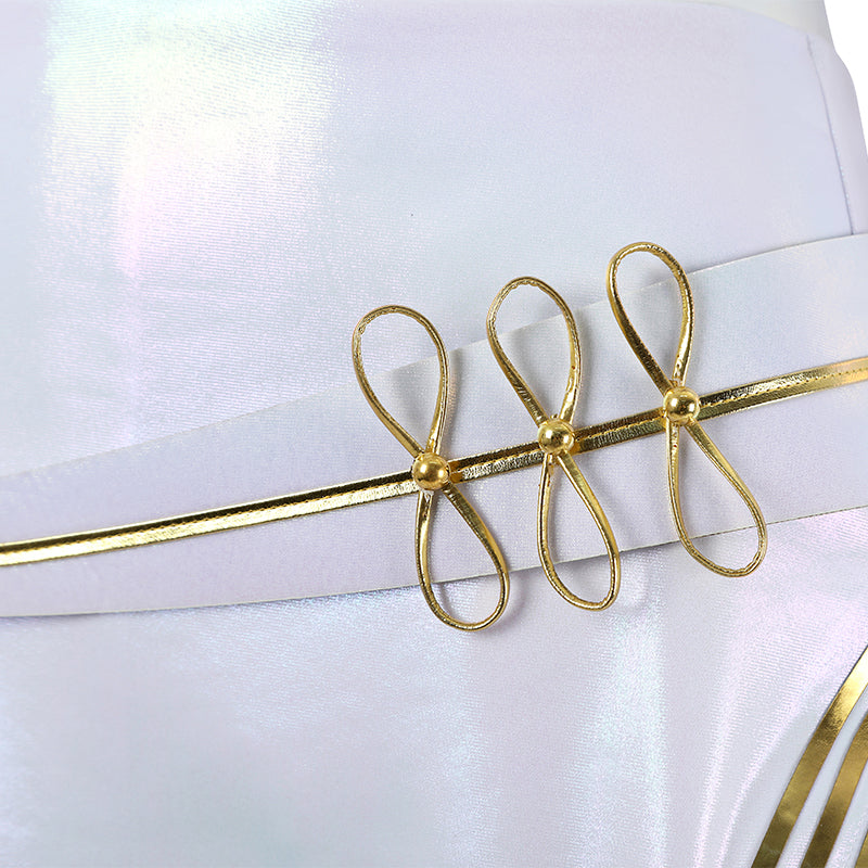 Deluxe Kpop Demon Hunters Mira Cosplay Costume Golden White Dance Suit ACcosplay