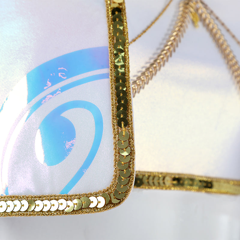 Deluxe Kpop Demon Hunters Mira Cosplay Costume Golden White Dance Suit ACcosplay