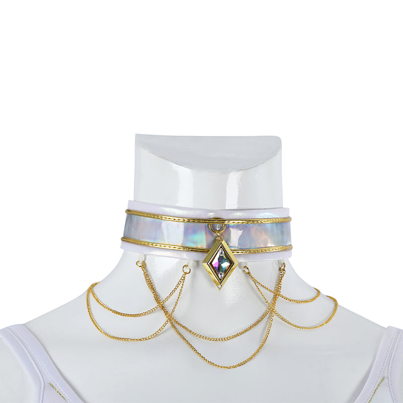 Deluxe Kpop Demon Hunters Mira Cosplay Costume Golden White Dance Suit ACcosplay