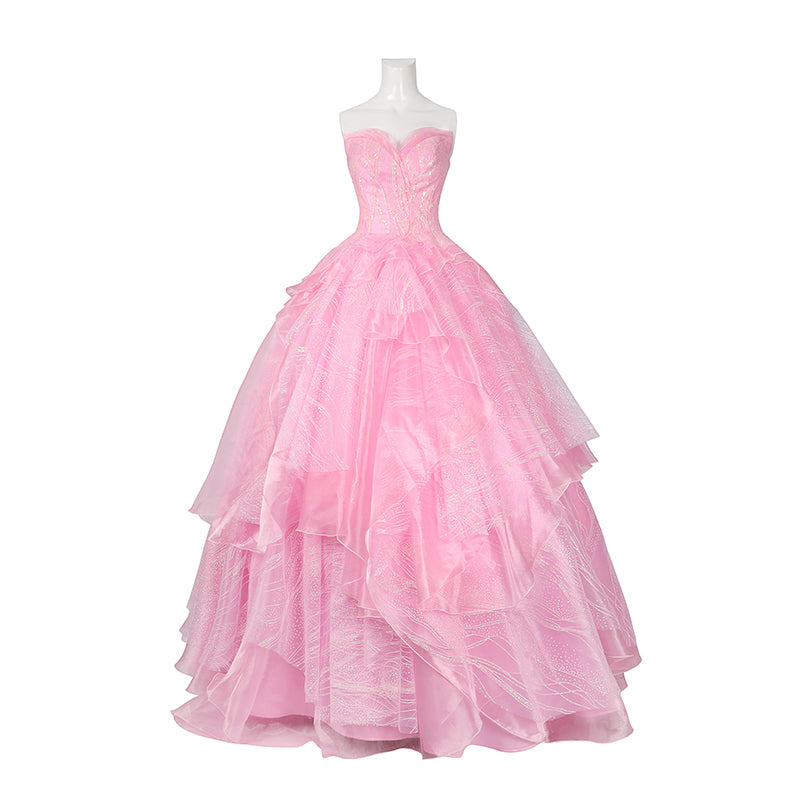 Glinda Wicked Witch Pink Wedding Dress Halloween Costume Outfit Version 2 ACcosplay