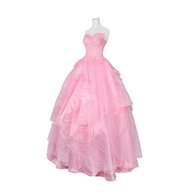 Glinda Wicked Witch Pink Wedding Dress Halloween Costume Outfit Version 2 ACcosplay