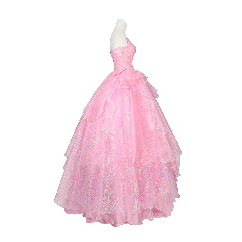 Glinda Wicked Witch Pink Wedding Dress Halloween Costume Outfit Version 2 ACcosplay