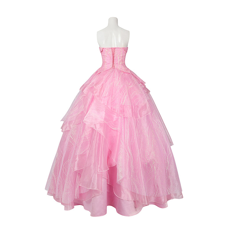 Glinda Wicked Witch Pink Wedding Dress Halloween Costume Outfit Version 2 ACcosplay