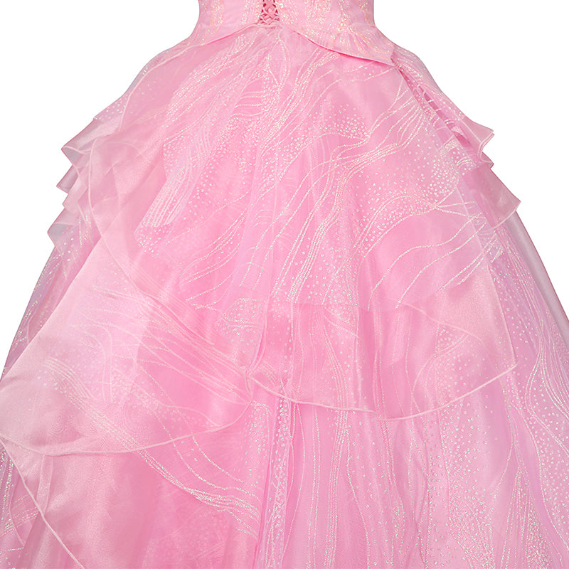 Glinda Wicked Witch Pink Wedding Dress Halloween Costume Outfit Version 2 ACcosplay