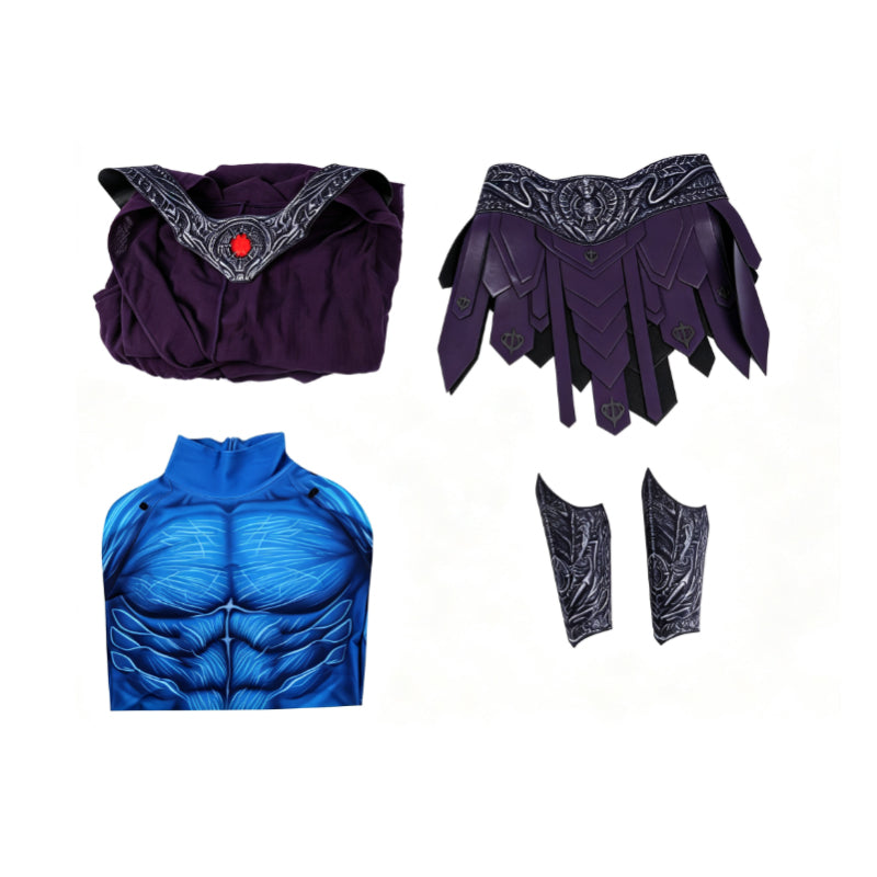 Masters of the Universe Skeletor Cosplay Costume Blue Jumpsuit With Cape ACcosplay