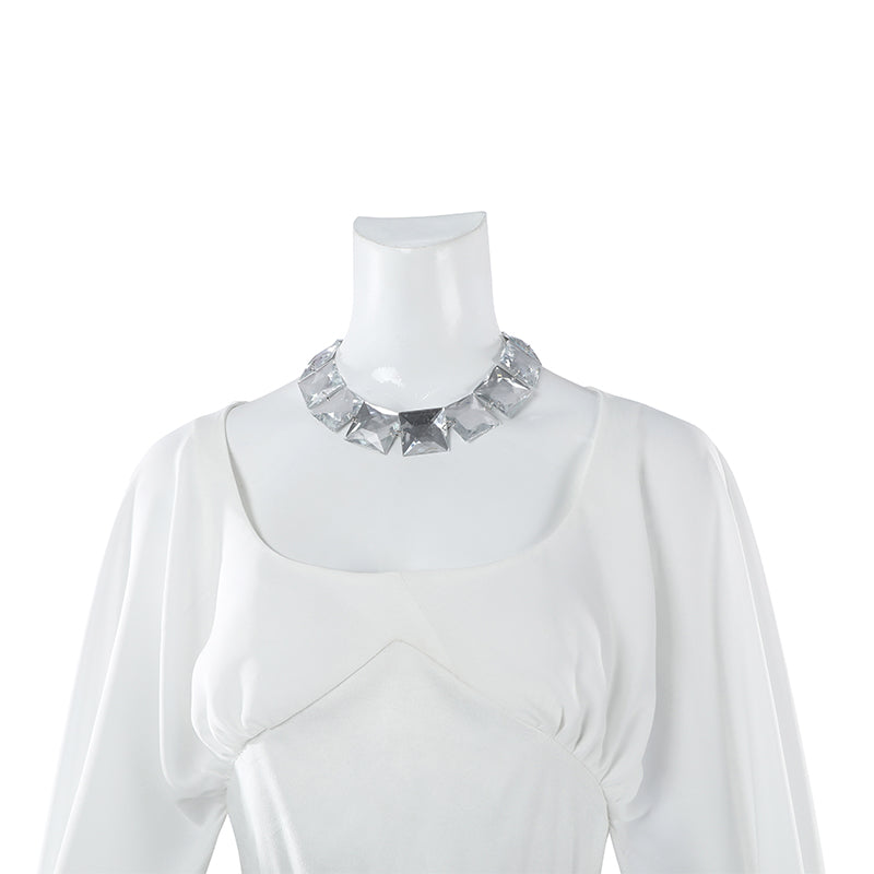 Leia Cosplay Star Wars A New Hope Leia Cosplay Costume White  Dress ACcosplay