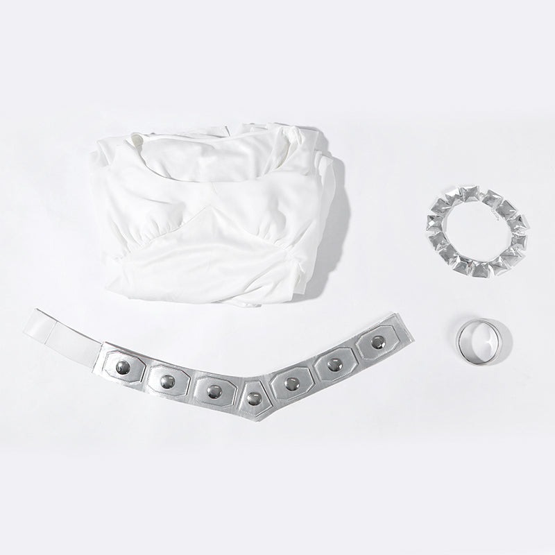 Leia Cosplay Star Wars A New Hope Leia Cosplay Costume White  Dress ACcosplay