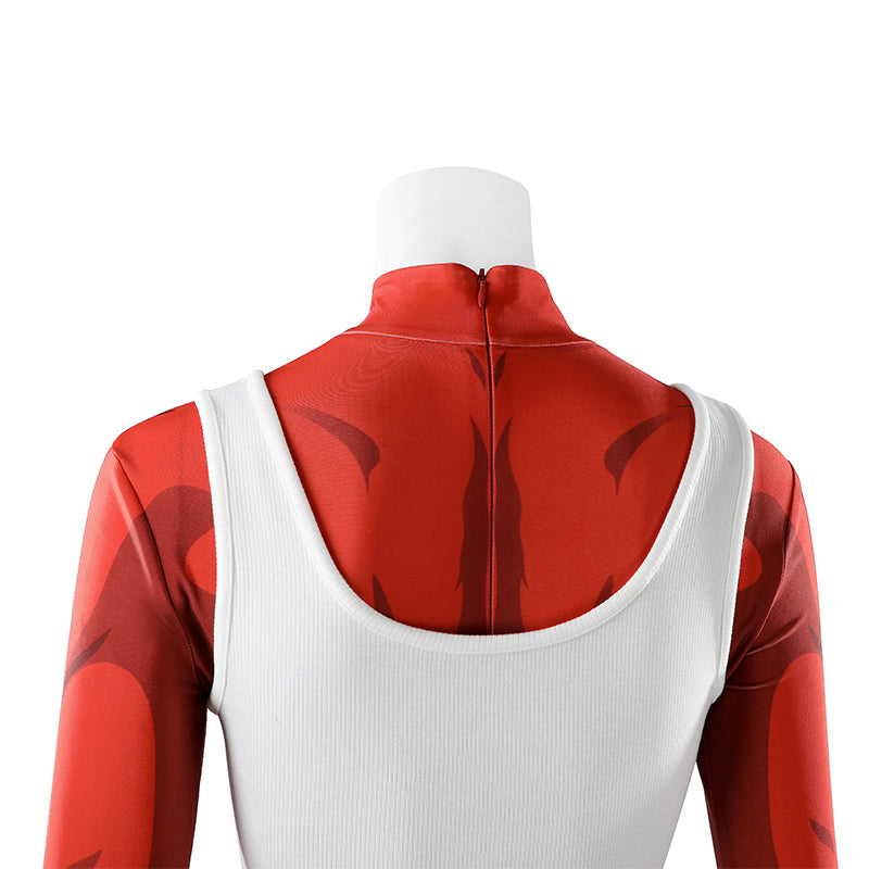 Dispatch Malevola Cosplay Costume Red Jumpsuit Halloween Outfit ACcosplay
