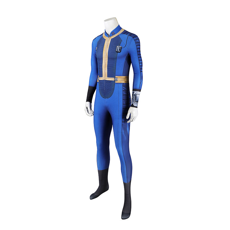 Male Fallout Vault 33 Uniform Cosplay Costume Spandex Halloween Suit