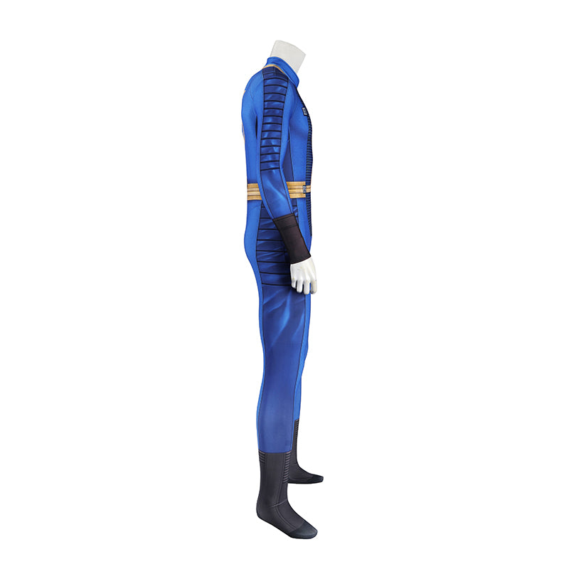 Male Fallout Vault 33 Uniform Cosplay Costume Spandex Halloween Suit