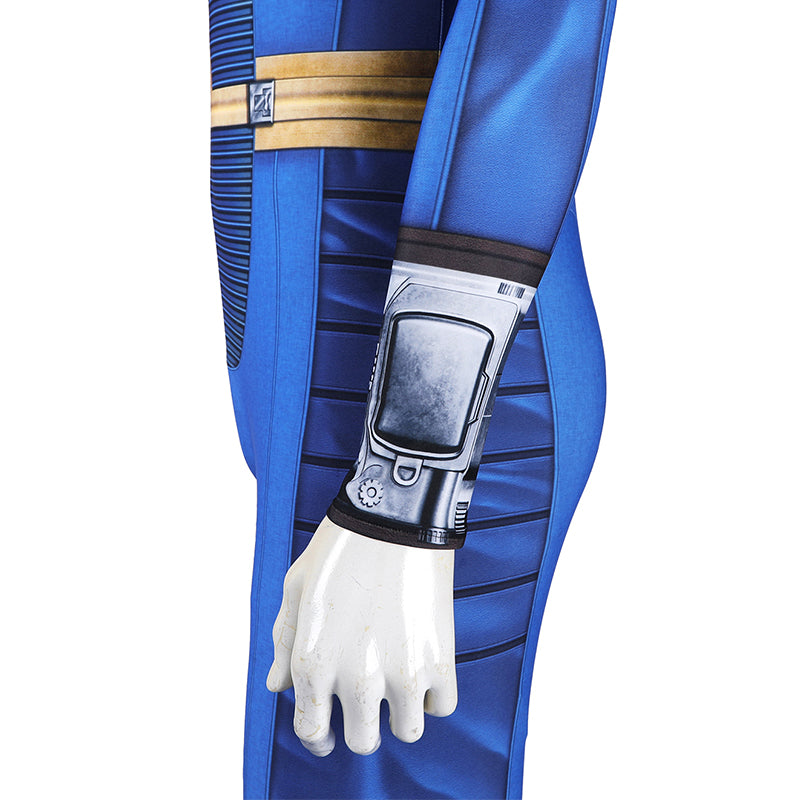 Male Fallout Vault 33 Uniform Cosplay Costume Spandex Halloween Suit