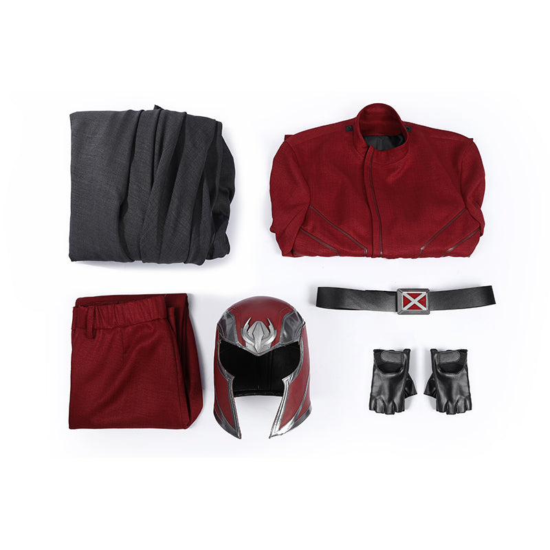 Avengers Doomsday Magneto Cosplay Costume With Cloak Halloween Red Suit ACcosplay