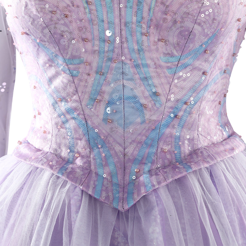 Wicked 2 Glinda Cosplay Costume Purple Dress Halloween Costume Outfit ACcosplay