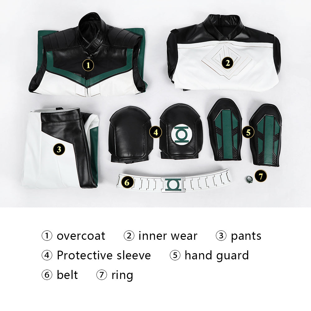 Superman Green Lantern White Suit Cosplay Costume Legacy Green Lantern Outfit Hallowenn ACcosplay