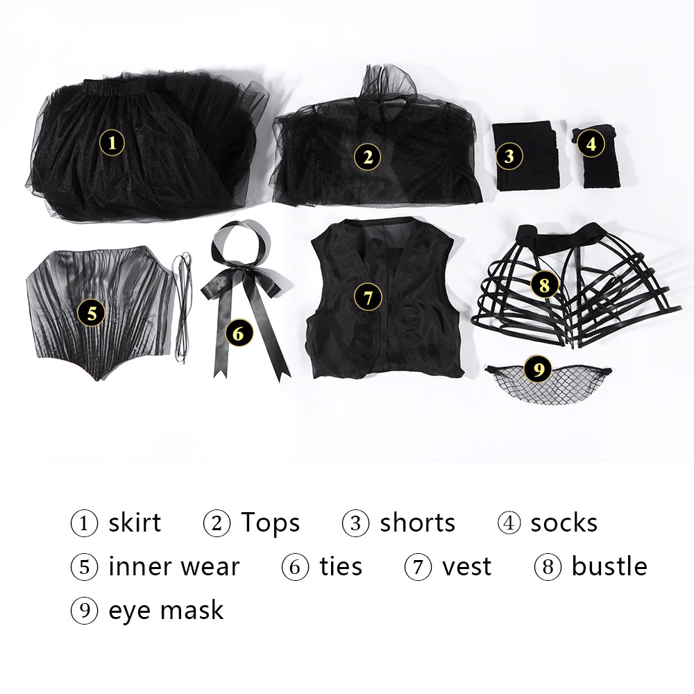 Wednesday Season 2 Wednesday Black Dance Mesh Dress Cosplay Costume ACcosplay