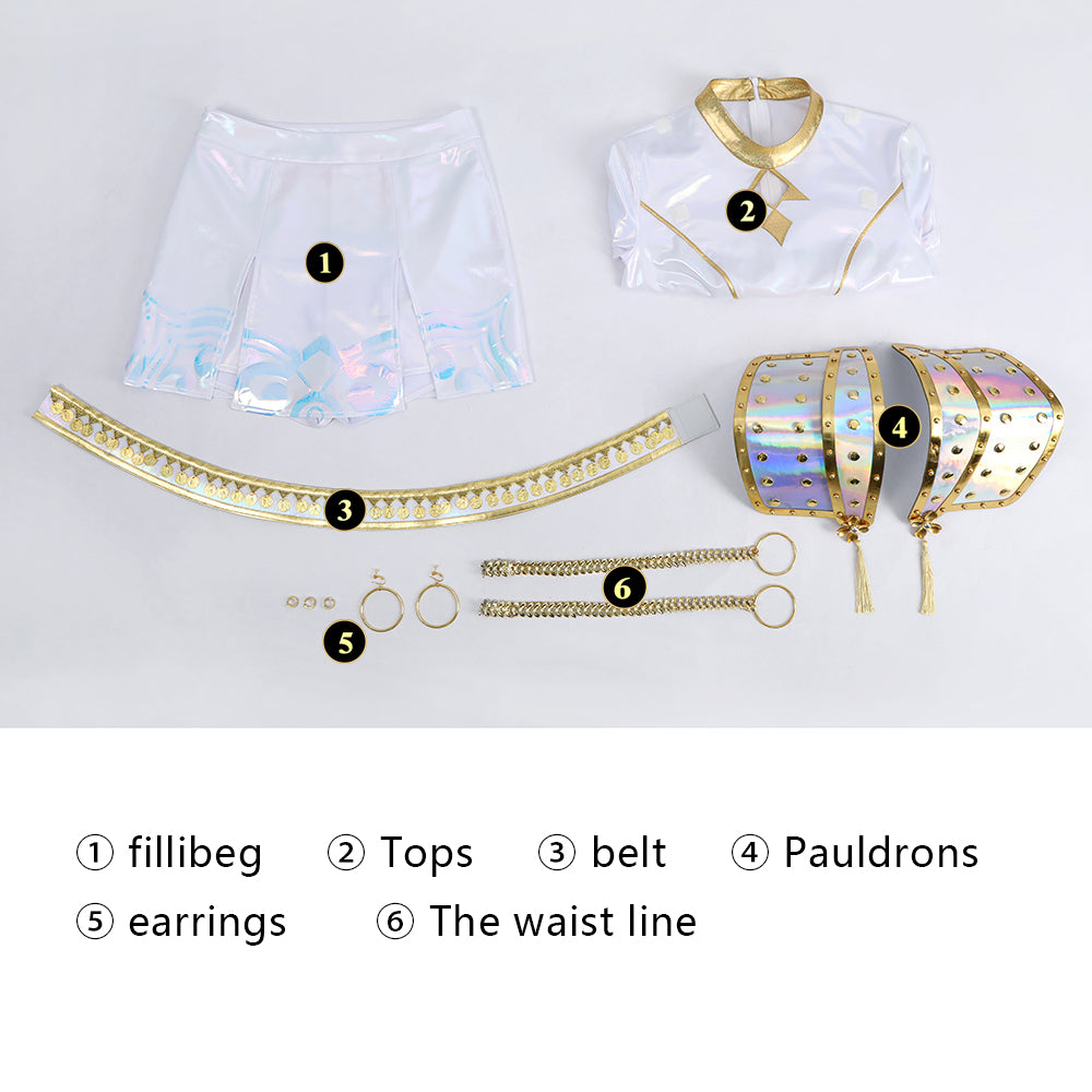 Kpop Demon Hunters Zoey Cosplay Costume Golden White Performance Dance Halloween Suit