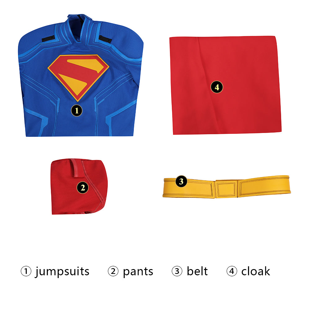 Superman Legacy Clark Kent Halloween Cosplay Costume Jumpsuit With Cape Shoes ACcosplay